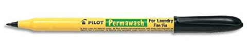 Pilot Permawash Laundry Marker 2,0 mm Spitze, schwarz, 12 Stück
