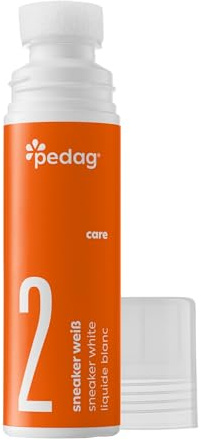 pedag Ultra White weiße deckende Schuhcreme–Farbauffrischung für weiße Schuhe (75ml) | ideal für Sneaker, Boots & Golfschuhe | frischt die Farbe weißer Leder, Synthetik & Textilschuhe auf