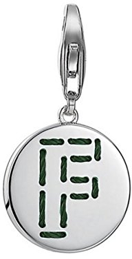 ESPRIT Damen-Charm 925 Sterling Silber rhodiniert Letter Fabric F ESCH91128A000