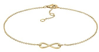 Elli Fußschmuck Damen Fußkettchen Infinity Elegant in 925 Silber vergoldet