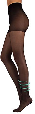 Collant de Soutien Médical | Collants de Maintien Compression Graduée Moyenne 10-14 mm/Hg | Beige, Noir | S, M, L, XL, XXL | 70 DEN | Made in Italy | (L, NOIR)
