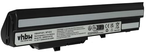 vhbw 1x Akku kompatibel mit MSI Wind U100-030CA, U100-036LA, U100-035US, U100-035LA, U100-037CA Notebook (2200 mAh, 11,1 V, Li-Ion)