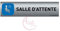 AUA SIGNALETIQUE - Plaque de porte Aluminium brossé imprimé AluSign - 200x50 mm - Double Face adhésif au dos - Impression UV directement sur l'aluminium (Pas de contre collage) (Salle d'attente)