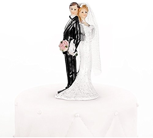 Newlyweds Back to Back Cake Topper 11cm Tall