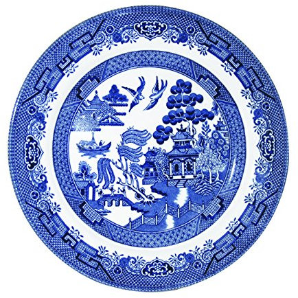 Churchill Fino juego de loza China de plato de ensalada 6 8 azul Willow