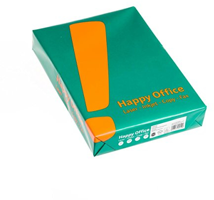 Happy Office Kopierpapier DIN A4 80 g/m² weiß, Büropapier 5 Packs á 500 Blatt (gesamt 2500 Blatt) EU-Ecolabel