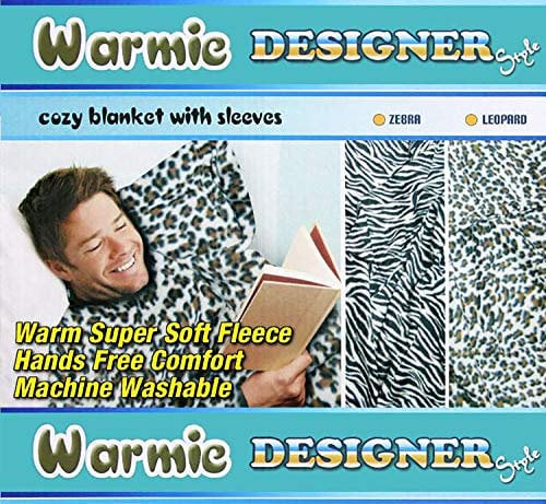 Warmie Designer Cozy Blanket with Sleeves (Zebra)