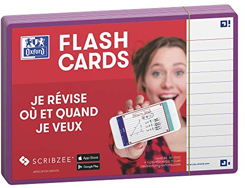 Oxford FLASH 2.0 Karteikarten A6, Lernkarten, 105x148mm, liniert, lila, 80 Blatt