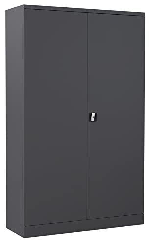 Big Box Aktenschrank Büroschrank Stahlschrank Flügeltürschrank 195x120x42 cm (lichtgrau RAL 7035 / anthrazit RAL 7016)