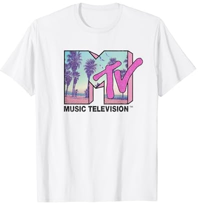 MTV Beach and Palm Tree Logo T-Shirt