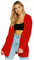 Pretty Attitude Womens Ladies Chunky Cable Knit Cardigan Button Long Sleeves Grandad Plus Sizes (Red, 16)