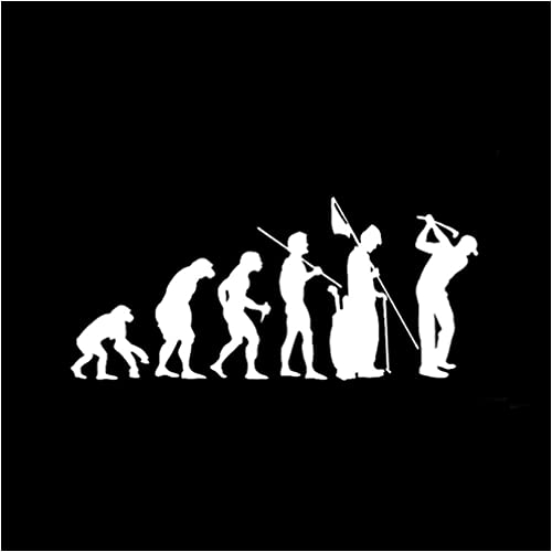 Bhysfenhgttvv 5 stücke Auto Aufkleber 14,1 * 6,3 cm Evolution Golf Vinyl Aufkleber Sport Dekor Auto Aufkleber Silhouette weiß