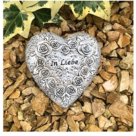 Cuore commemorativo – In amore – Decorazione per tomba, cuore di condoglianze, 8 cm