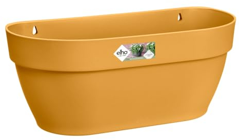 Elho Vibia Campana Mural 35 - Planteur pour Balcon & Extérieur - Ø 35.0 x H 14.8 cm - Jaune/Jaune Miel