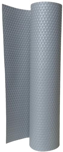workingHOUSE Terrassen Balkonbespannung Meterware 6 0 cm Höhe - Sichtschutz aus Polyrattan, Sichtschutzstreifen, Balkon (Hellgrau)