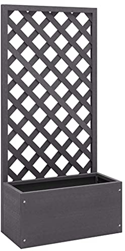 KTHLBRH Spalier,Outdoor-Hochbett, Blumentöpfe, Gemüse, Obst, Kräuter für Outdoor, Terrasse, Garten,mit Blumenkasten 70x30x135 cm WPC
