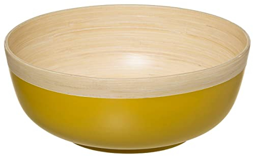 5 five simply smart FIVE-179728C Saladier en Bambou D 30 cm Jaune moutarde