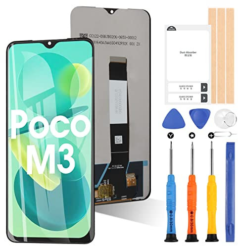 ARSSLY Écran pour Xiaomi Poco M3 M2010J19CG / Redmi 9T M2010J19SG LCD Écran Tactile Digitizer Réparation Pièces de Rechange avec Outils (Pas pour Xiaomi Mi 9T/Redmi Note 9T)