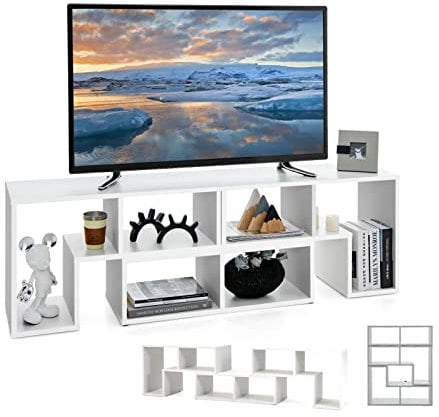 Multigot TV Cabinet for TVs up to 65”, 3 PCS Console Television Entertainment Center, Free Combination TV Stand Unit for Living Room Bedroom (White)