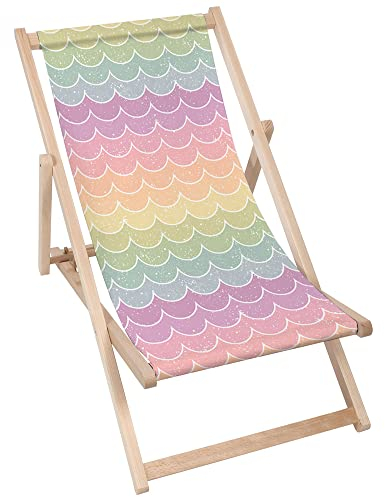 DreamRoots Kinder Liegestuhl Outdoor, Klappbarer Gartenstuhl für Draußen, Faltbarer Campingstuhl mit Waschbarem Bezug aus 100% Polyester bis zu 130 kg