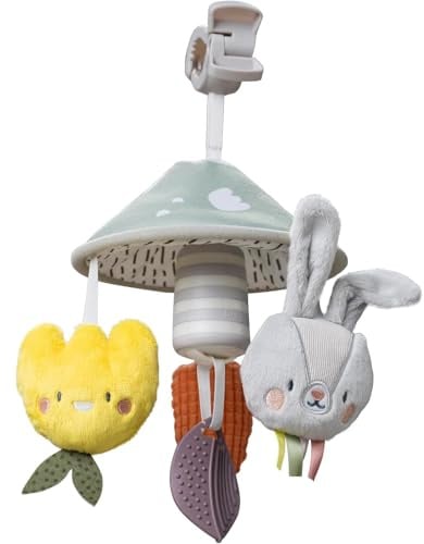 Taf Toys Urban Garden Pram Mobile with Soothing Sounds. Baby Travel Mobile with Soft Sensory Hanging Toys and a Chime Bell. Easy to Attach to Car Seat or Push Chair. Suitable from 0 months +