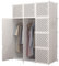 XOKOTAKI Regalsystem, Modulregal, Modularer Kleiderschrank, Kleiderorganizer für Zuhause, Aufbewahrungsregal für Schlafzimmer, 12 Module, 2 Stangen, 140 x 105 cm, Weiße Farbe