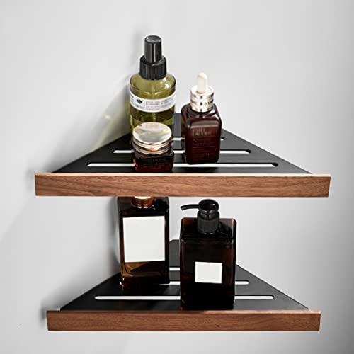 SOVORM Toallero Toallero Plegable de Nogal Negro, Accesorios de baño Montaje en Pared, Escobilla de Baño Gancho para Bata Soporte de Papel Higiénico Herrajes para Baño/Trípode Doble The New