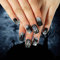 24 PCS Halloween faux ongles toile d'araignée cristal faux ongles pressé sur les ongles des femmes fille ongles