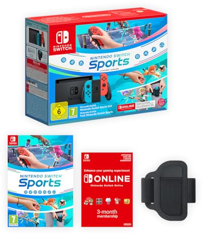 Nintendo Schalter plus Nintendo Switch Sports und 3 Monate Nintendo Online-Mitgliedschaft wechseln