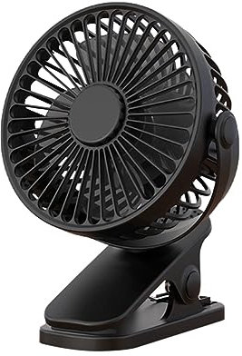 Echwave Ventilatore con Clip 1200 mAh Ventilatore oscillante Automatico Portatile per Studenti Nero