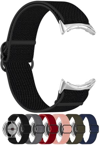 LOKEKE Cinturino di ricambio compatibile con Google Pixel Watch 2, cinturino di ricambio in nylon compatibile con Google Pixel Watch 2/Pixel Watch (nylon nero), Quarzo creato