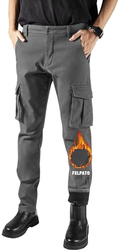RE&X JEANS COUTURE Pantaloni Cargo Uomo da Lavoro Moto Invernali Impermeabili