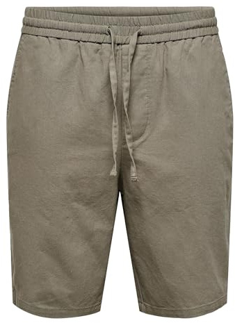 ONLY & SONS Herren ONSLINUS 0007 COT LIN NOOS Shorts, Fallen Rock,XL