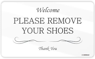 GEEKBEAR Remove Your Shoes Sign - Acrylic, Unique, Durable - 9.8 x 5.9 in (01. Basic)