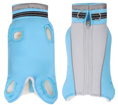 JULY'S SONG Hundejacke Fleece gefüttert Hundemantel Ärmellose Baumwolle Mit Brustgurt Gurt Reflektierende Streifen Design Warme Hunde Bekleidung für Winter Herbst