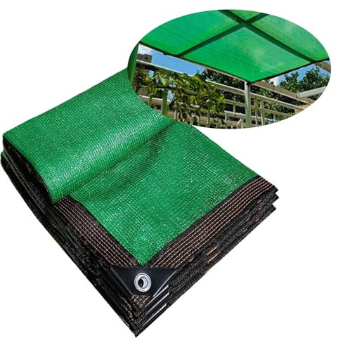Filet Protection Solaire, Respirant Filet Anti Chaleur, Polyester Anti-déchirure, coupe-vent et perméable à l'eau, Toile D'ombrage Extérieur, pour Pergola, Patio Lawn, Voitures, Piscine(Green,4*4.0m)