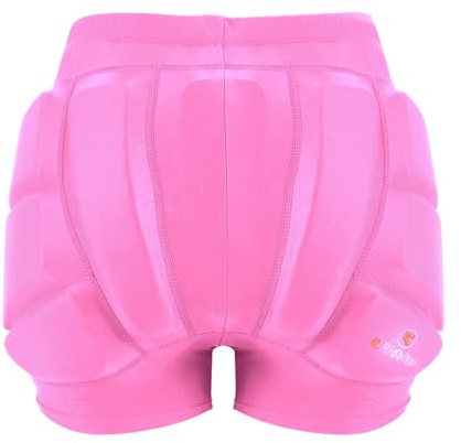 Kids Hip Butt Protection Pads Shorts, Youth Child 3D Tailbone Protective Padded Short Pants for Hockey Roller Skating Skateboarding Scooter Skiing Skating Snowboard (Pink, X-Small)