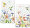 DIELOVEHUA Mode Dekoration Küchentücher, 2 Stück Frühling Küchentücher Geschirrtücher, Blumen Blätter Kolibri Küchentücher, Weiche Mikrofasertücher, Saisonale Dekoration Handtücher