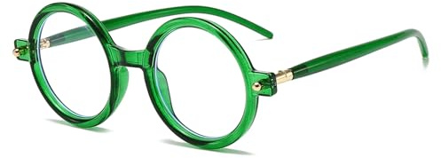 LJCZKA Round Blue Light Blocking Glasses for Men Women Retro Computer Glasses Anti Fatigue 90s Fashion Shades for Texting Reading