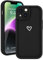 Micoden for iPhone 14 Case Cute Girls Silicone Shockproof Protective Bumper Case with Love Heart Pattern Design for iPhone 14-Black