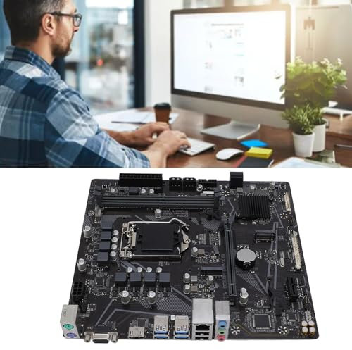 Placa Base para Computadora, Zócalo LGA 1200, DDR4 de 2 Canales, Salida Versátil, Material Premium, Zócalo PCI E, Fuente de Alimentación Multifásica, para el Hogar, Diseño, Juegos
