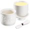 Französische Butterdose, Butterdose Keramik mit Wassergekühlt, Butterglocke mit Deckel und Messer Buttertopf für Frische Streichfähige Butter