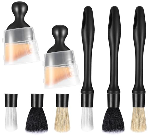 ANBEEISS 8-Pack Car Cleaning Brush Set, Multipurpose | Soft brush kit for interior dust, wheels & vents; car detailing brushes, multipurpose.