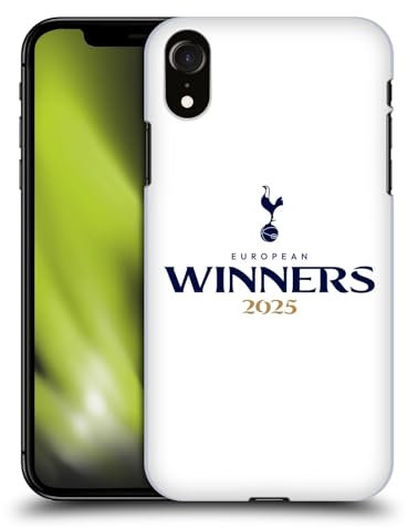 Head Case Designs Offizielle Tottenham Hotspur F.C. Weiß 2025 Europäische Sieger Harte Rueckseiten Handyhülle kompatibel mit Apple iPhone XR