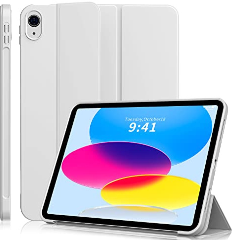SZPSGC Hülle für iPad (A16) 11./10. Gen 11/10.9 Zoll (2025/2022), Grau | ohne Bleistifthalter, leichtes Design, Auto Schlafen/Wachen, weiches TPU, Eckenschutz, Trifold Stand, Touch ID