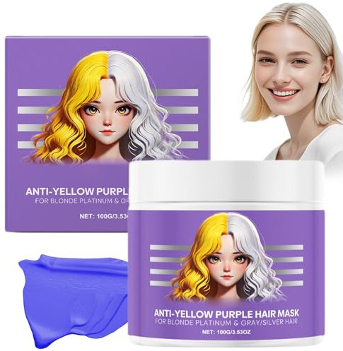 Mascarilla Capilar Morada Antiamarilleo, Mascarilla Capilar De Keratina Morada, Mascarilla Capilar Power Purple. Acondicionamiento Profundo, Hidrata Y Restaura La Suavidad. (1 unidad)