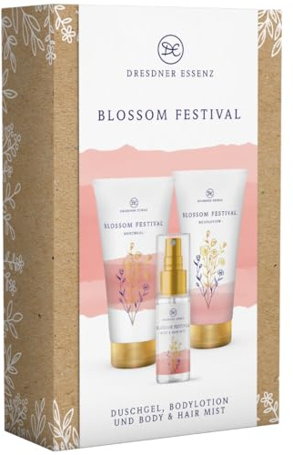 Dresdner Essenz Geschenkset Blossom Festival | Private Collection | Luxuriöse Duftpflege mit Duschgel, Bodylotion & Body Mist in stilvoller Geschenkbox