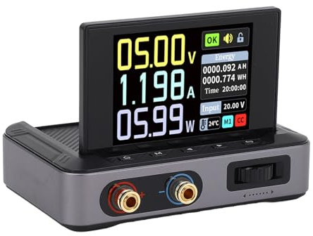 WALFRONT DPS 150 CNC Fuente de Alimentación CC Banco de Conmutación de Pantalla Digital Regulada Ajustable Variable Portátil 30V 5A para Carga Rápida PD QC, Pantalla a Color HD, Volteable a