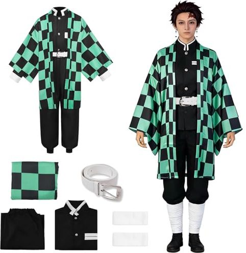 Bocguy Anime Cosplay, Giyuu/Shinobu/Mitsuri/Muichirou/Tanjiro/Nezuko/Zenitsu Anime Kostüm Erwachsene, Animecharakter Kimono Uniform für Karneval Halloween Cosplayparty AnimeConventions
