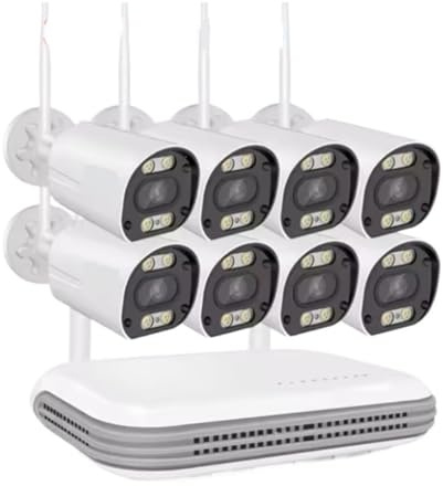 H.265 3/5MP Kamera-Kit Drahtloses CCTV-System WLAN-Kamera-Kit Sicherheits-Audio AI-Gesichtserkennung IP 8CH NVR-Videoüberwachung Bewegungserkennung(None,8CH NVR 8 Cams 5MP)